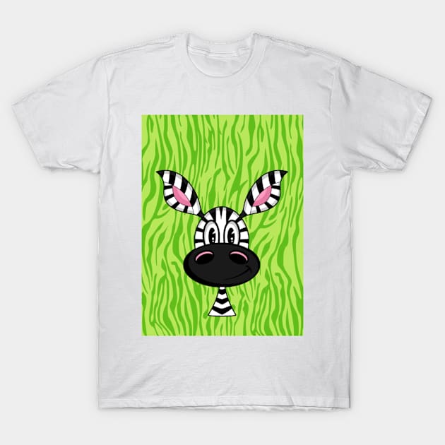 Cute Cartoon Zebra T-Shirt by markmurphycreative